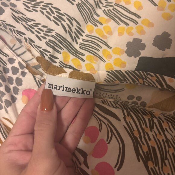 Set of 2 Marimekko Pieni Letto Modern Natural Standard Sham Pillowcases Cotton - Picture 3 of 5